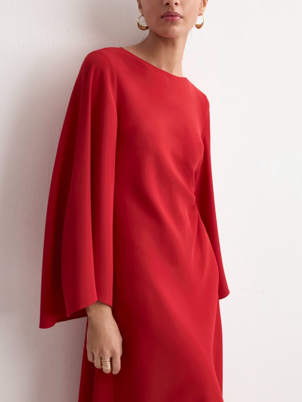 MNG Ruched Satin Dress NWT